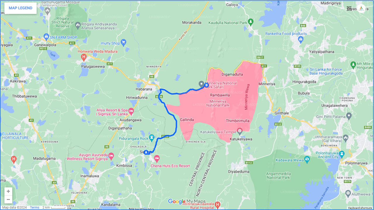 सिगिरिया से मिनेरिया नेशनल पार्क सफारी