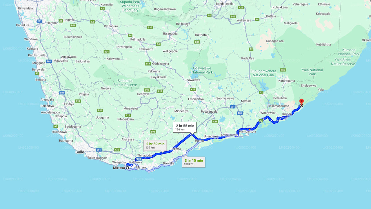 Safári no Parque Nacional de Yala saindo de Mirissa