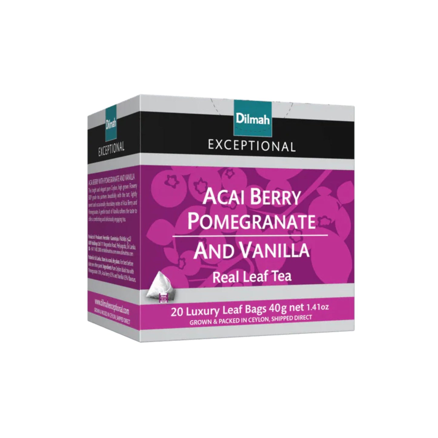 Dilmah Exceptional Acai Berry with Pomegranate & Vanilla (40g) 20 Tea Bags