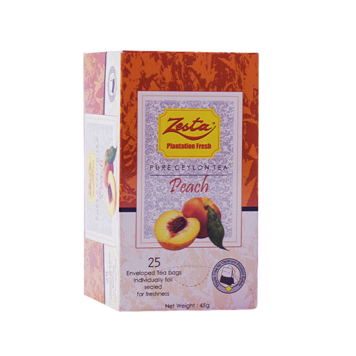 Zesta Peach Black Tea (45g) 25 Tea Bags
