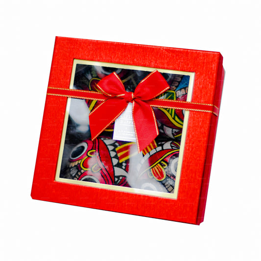 涂在椰壳上的斯里兰卡传统罗刹面具(Mayura、Maru、Agni、Naga)(4 件装)