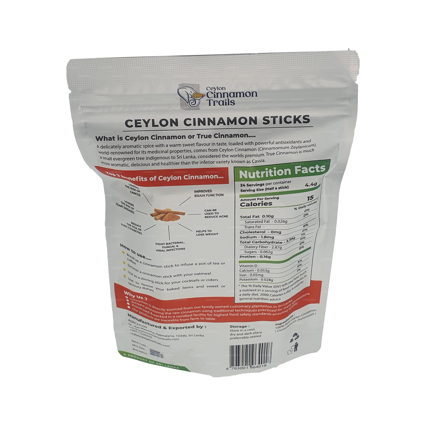 Палочки с корицей «Цейлонские тропы корицы» (100 г)