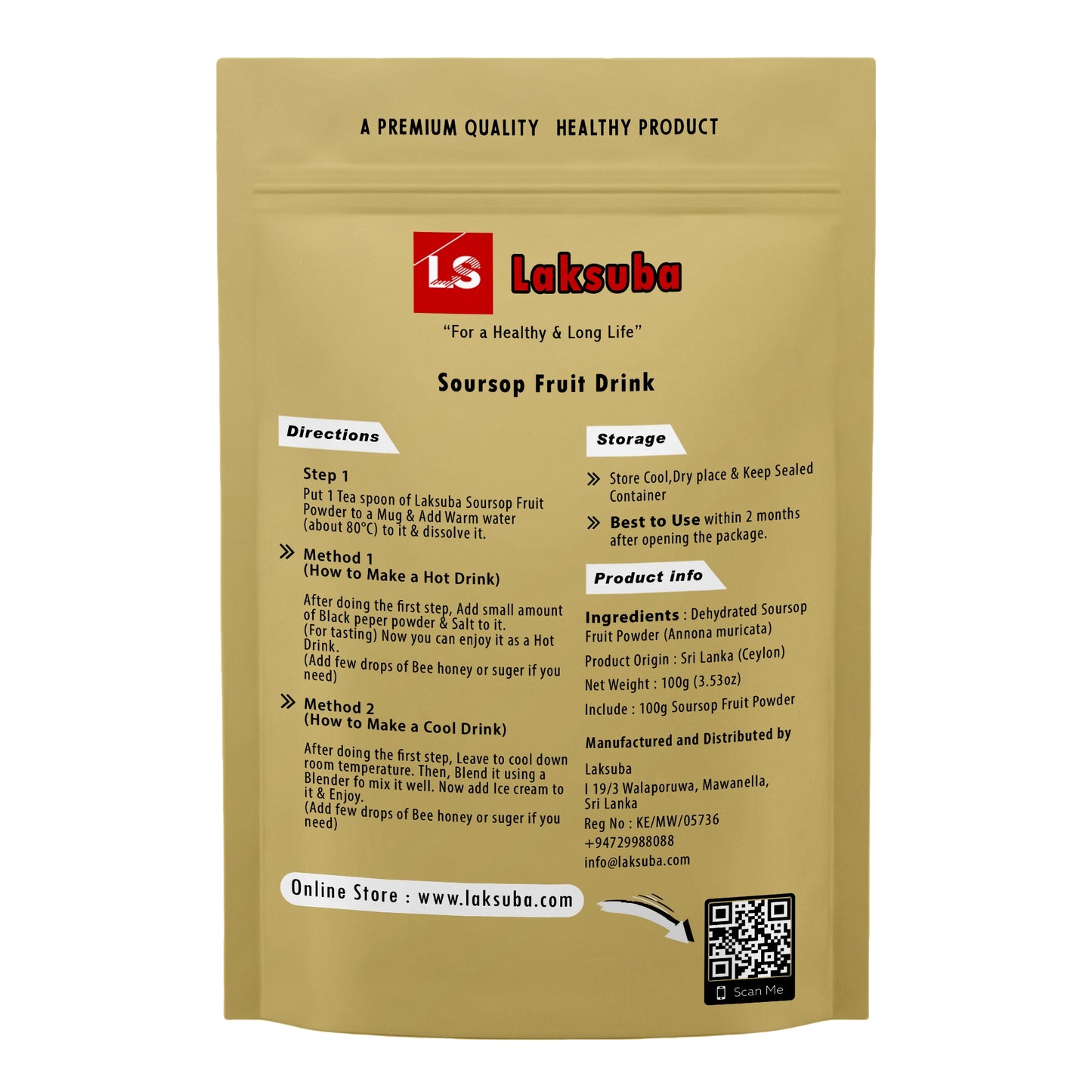 Laksuba Soursop Fruit Powder (100g)