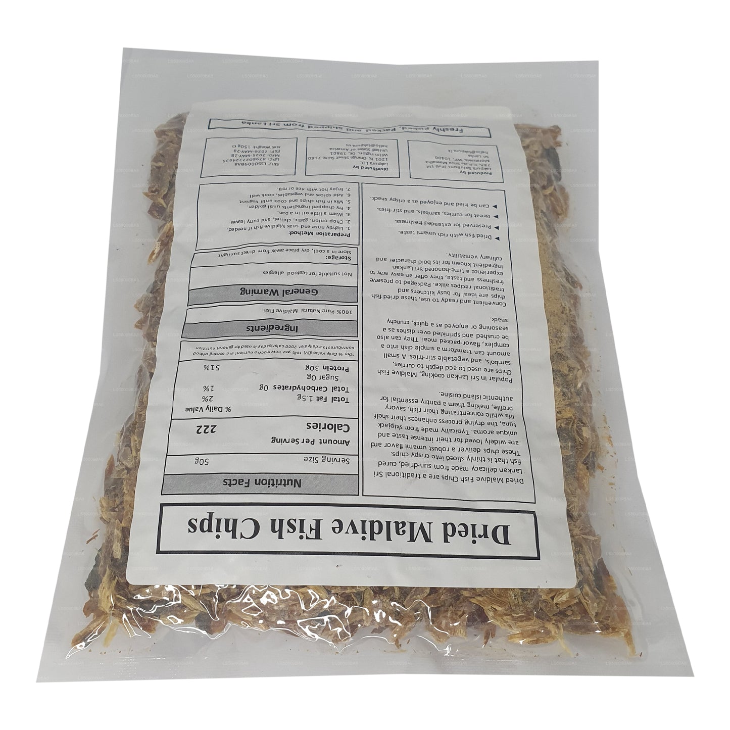 Lakpura Maldiverna Fish Chips (150 g) Förpackning
