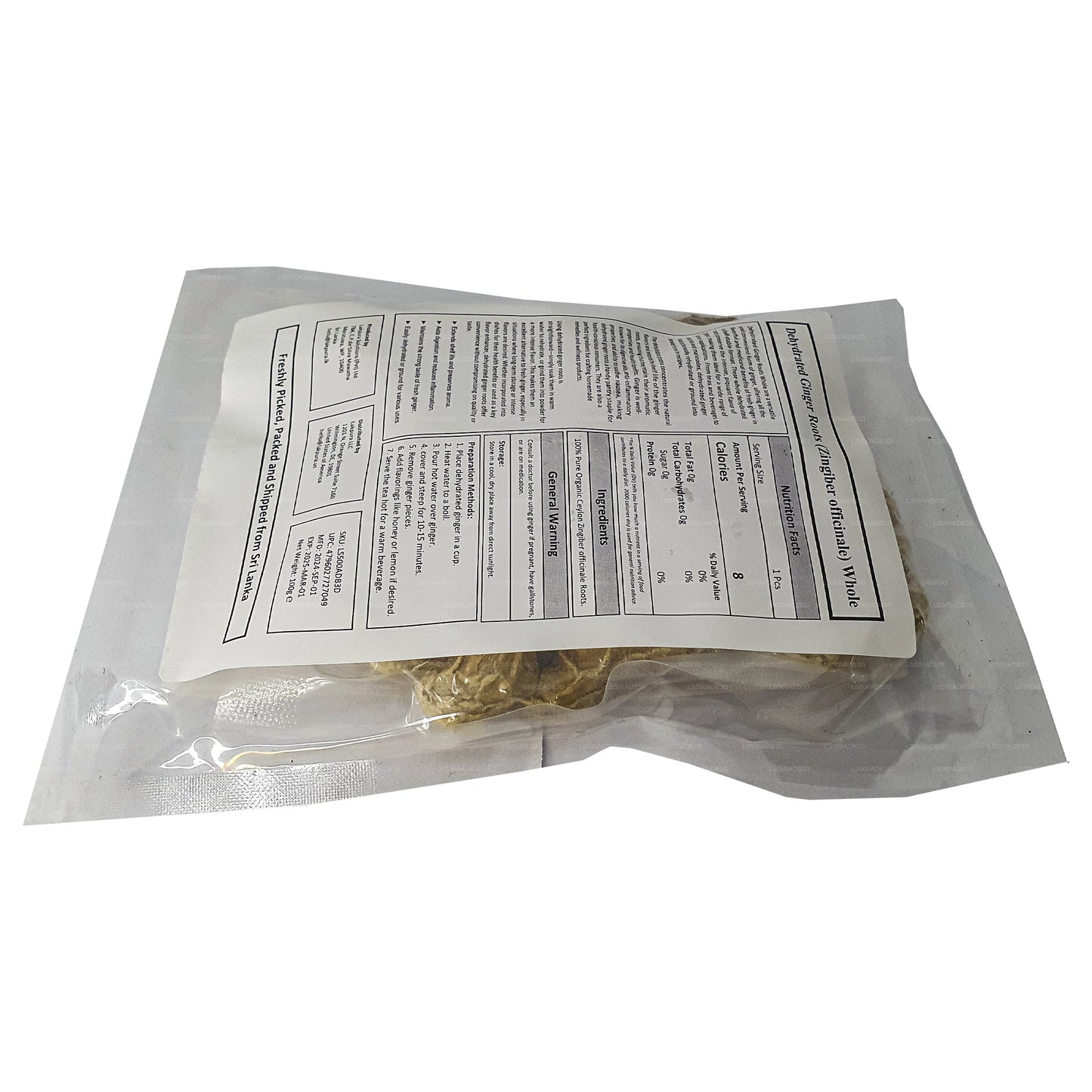 Lakpura Kurutulmuş Zencefil Kökleri Bütün (100g)