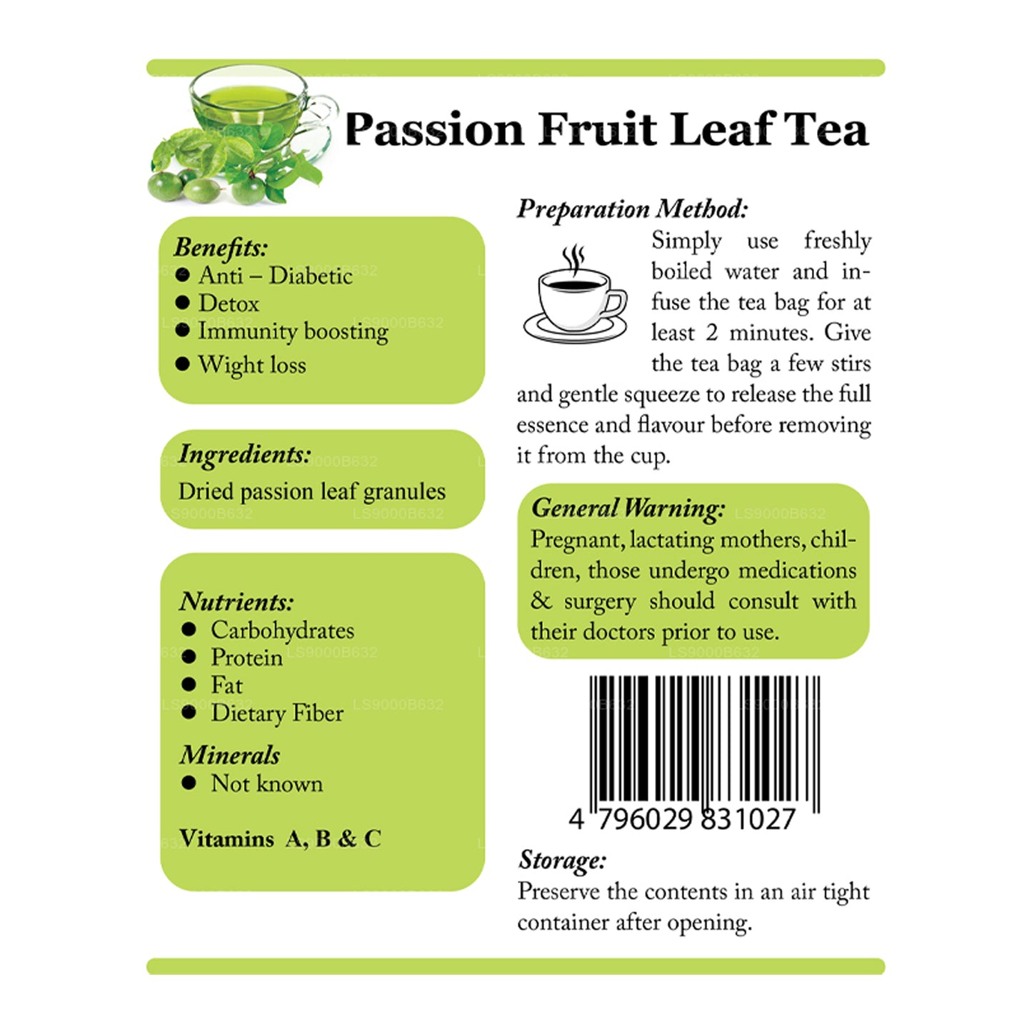 Lifetone Passion Fruit Leaf Tea (30g)
