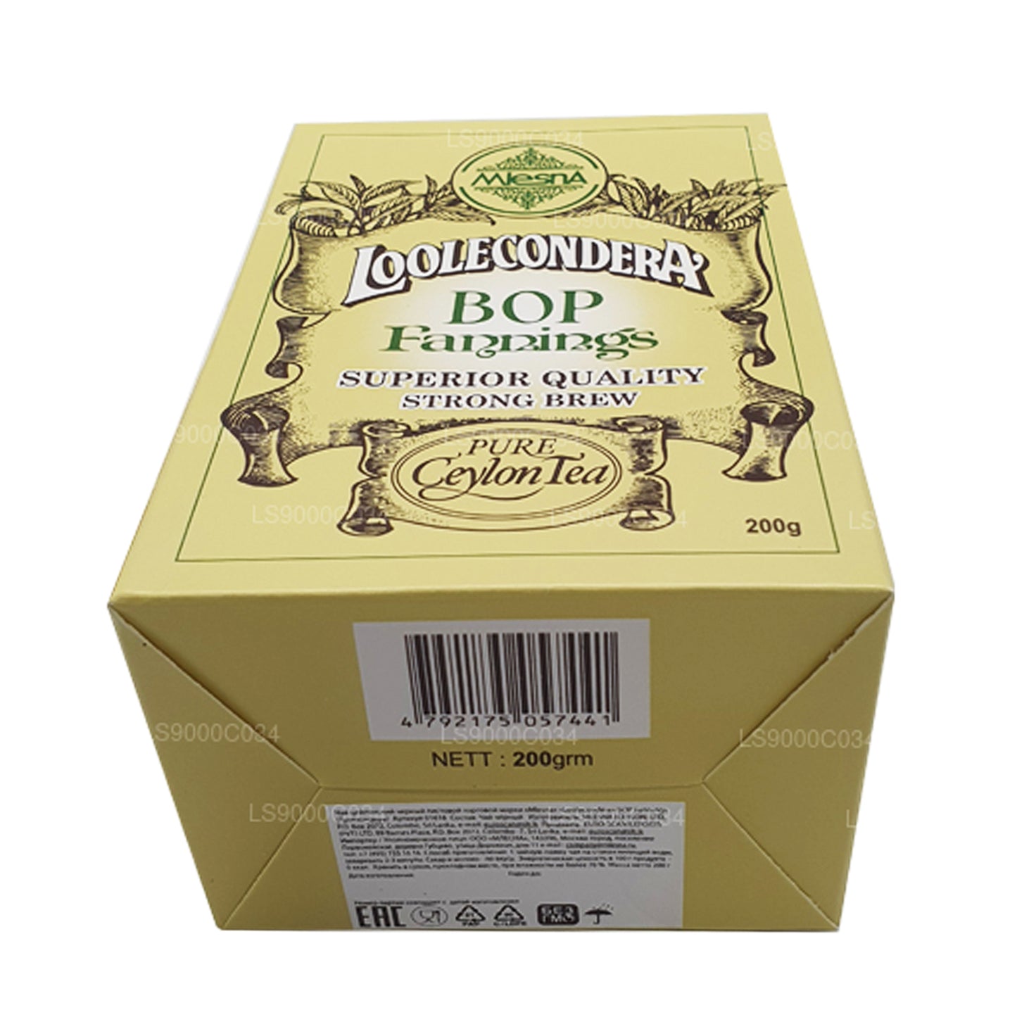 Tè sfuso Mlesna Loolecondera BOP Fannings Strong Brew (200g)