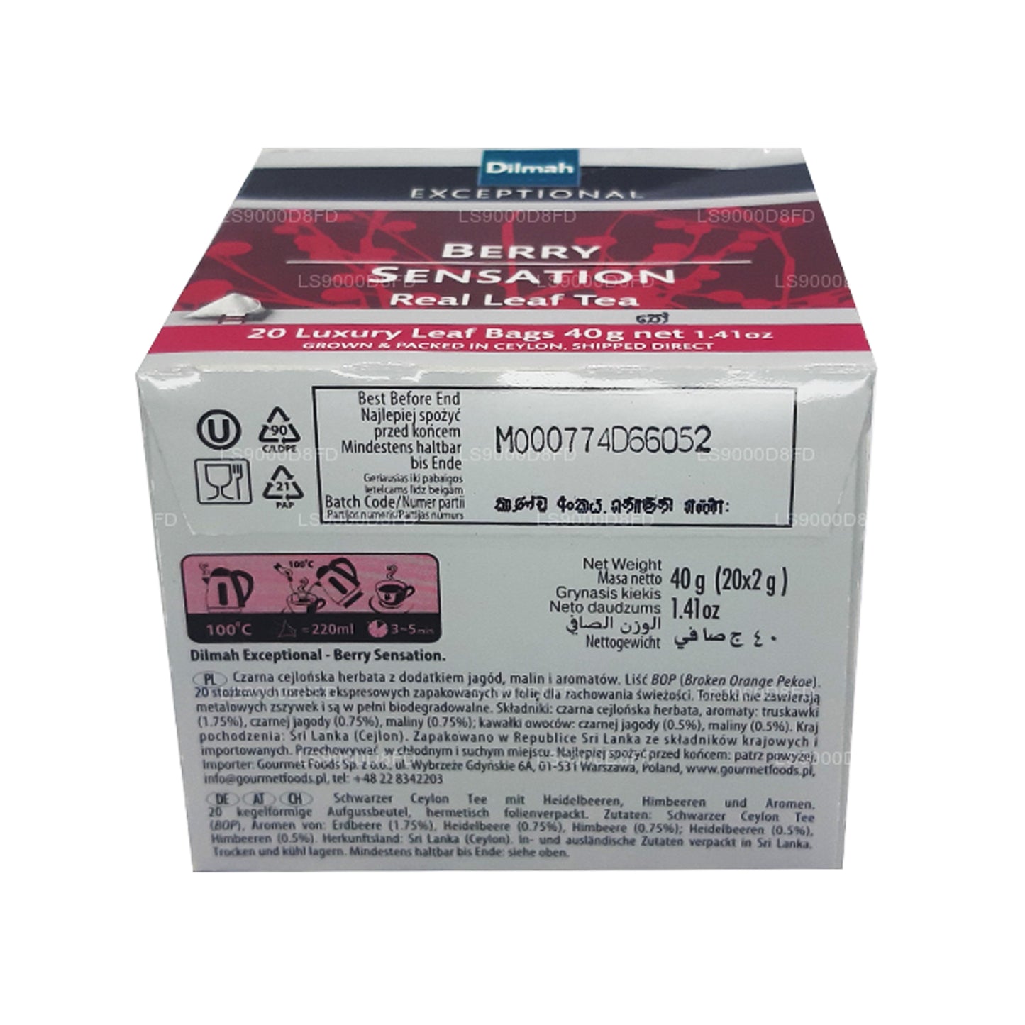 Dilmah Exceptional Berry Sensation Real Leaf-thee (40 g) 20 theezakjes