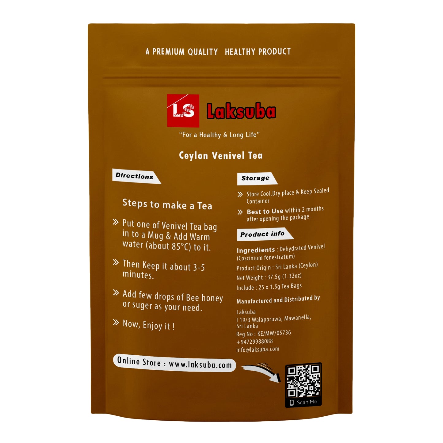 Laksuba Ceylon Venivel Thee (37,5 g) 25 theezakjes