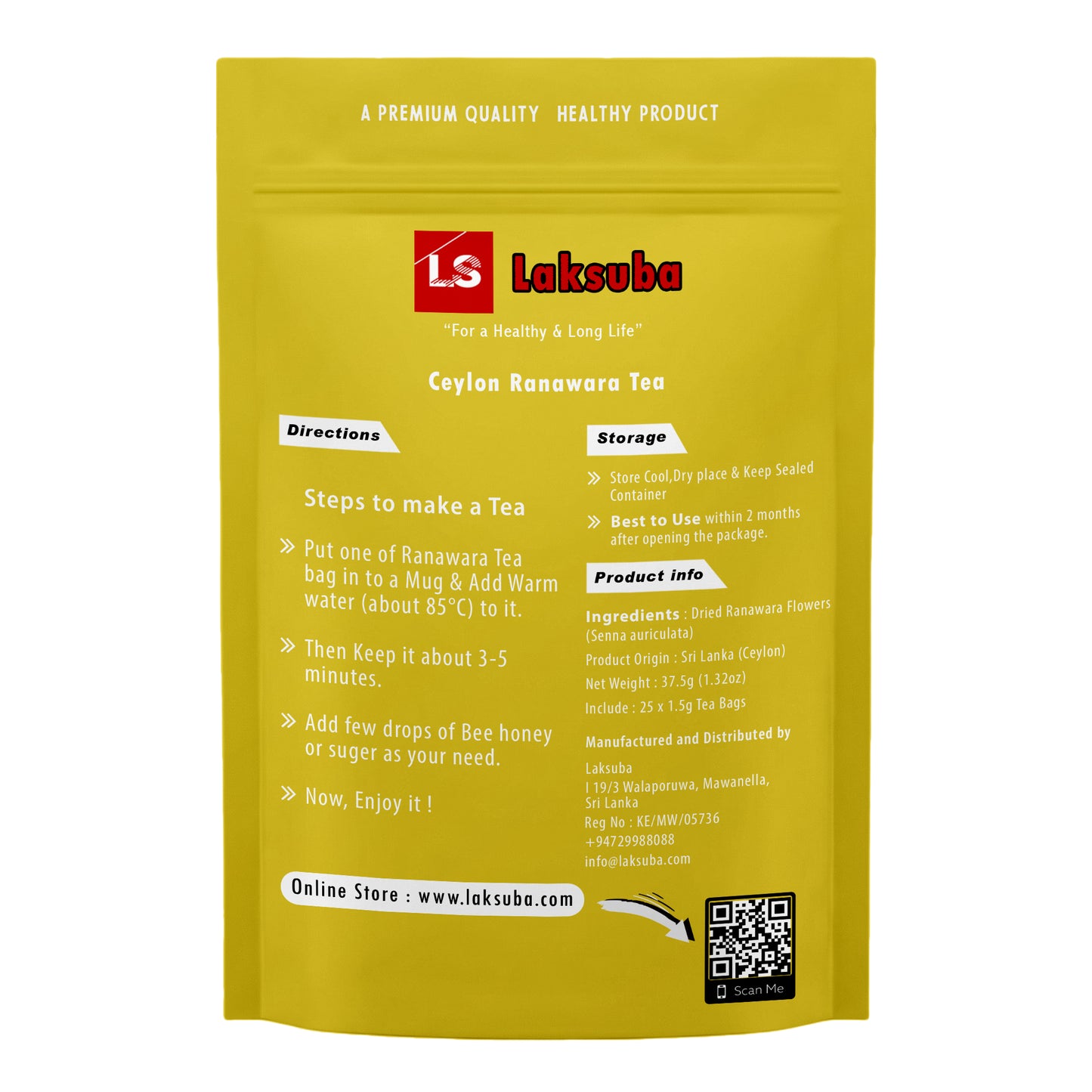 Laksuba Ceylon Ranawara te (37,5 g) 25 tepåsar