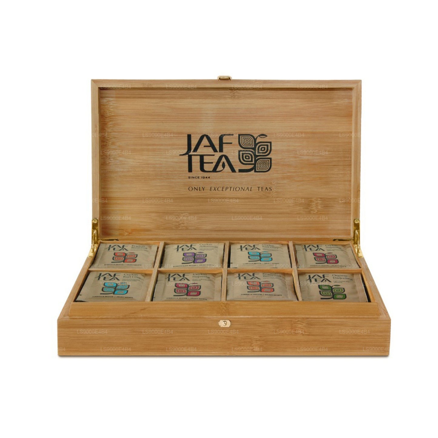 Jaf Tea 8 rums bambus præsentant med folie Envelop Teposer (160 g)