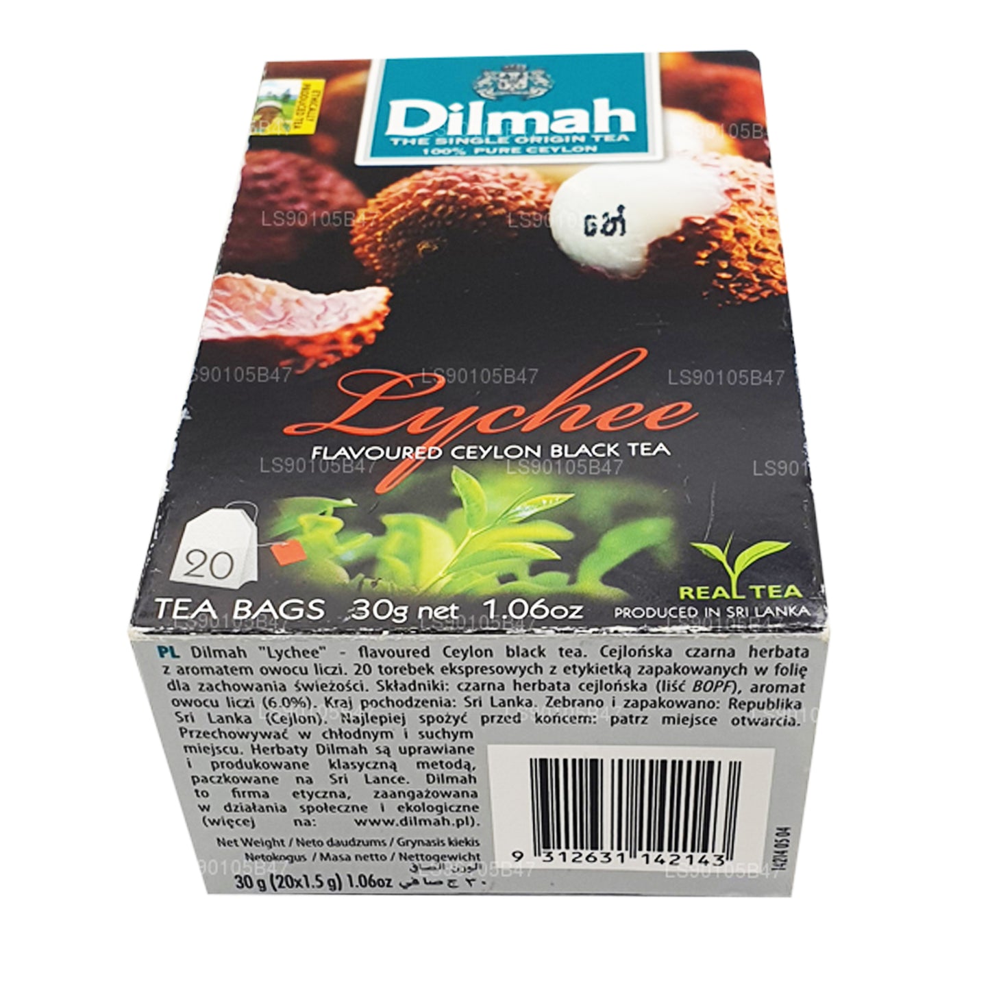 Dilmah Lychee aromatiseret sort te (30 g)