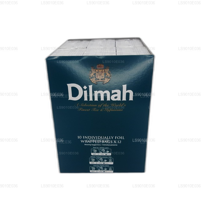 Dilmah Blackcurrant Flavored Tea (20g) 10 Individually Foil Wrapped Bags (12 Pack)