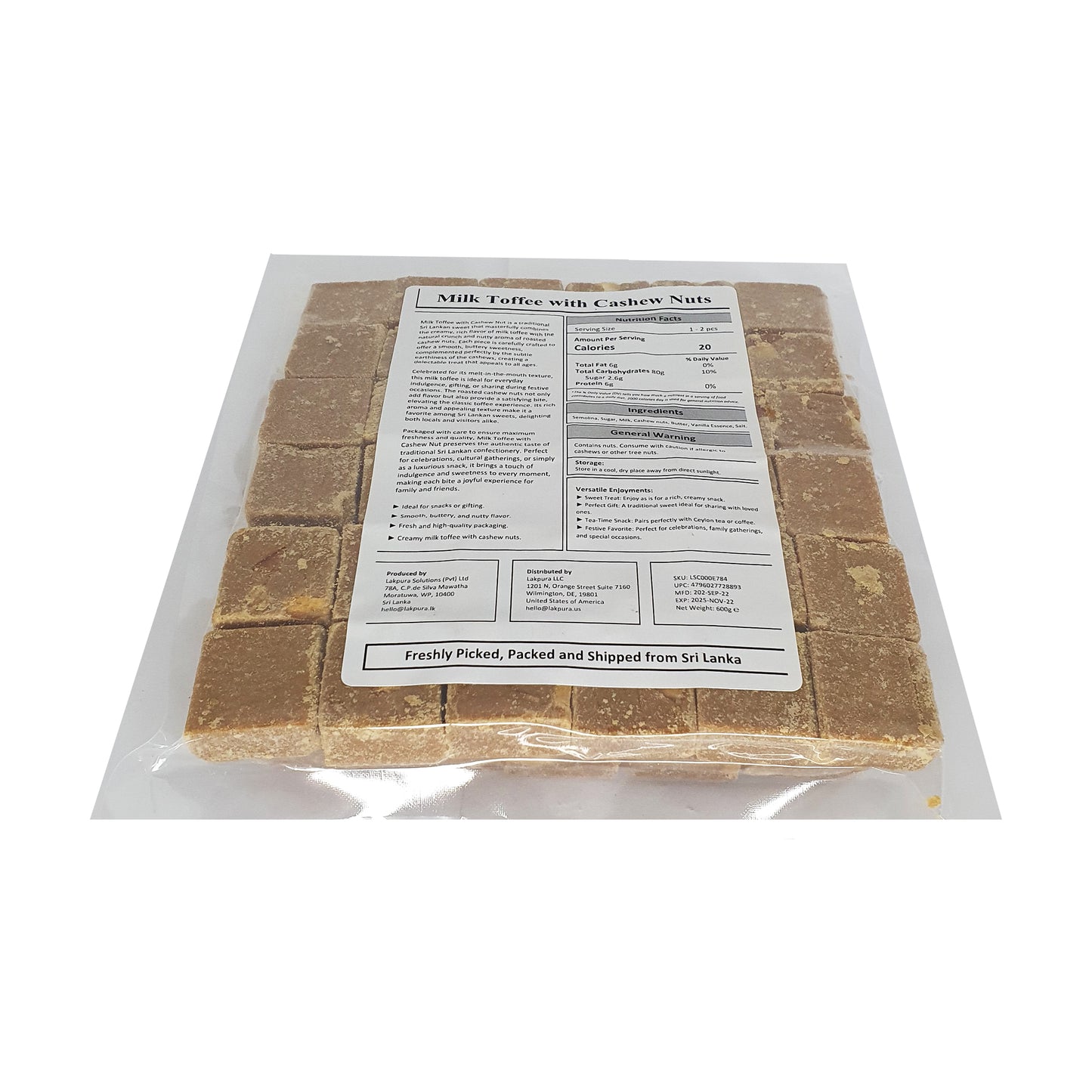 Lakpura® Milk Toffee with Cashew Nuts