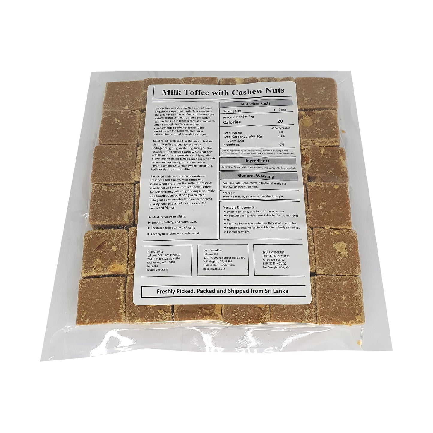 Lakpura® Milk Toffee with Cashew Nuts