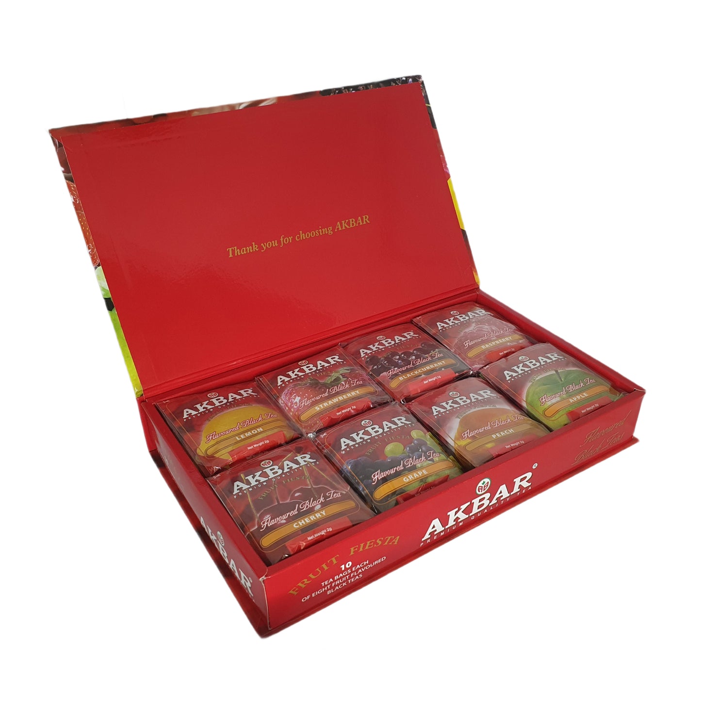Akbar Fruit Fiesta Flavoured Black Tea Gift Box 80 Tea Bags (160g)