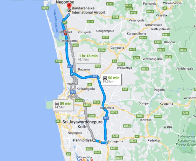 Pannipitiya City to Colombo Airport (CMB) Private Transfer