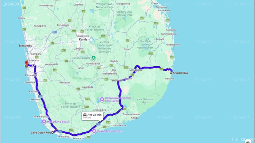 Arugam Bay to Colombo Private Transfer with Galle Fort Stop