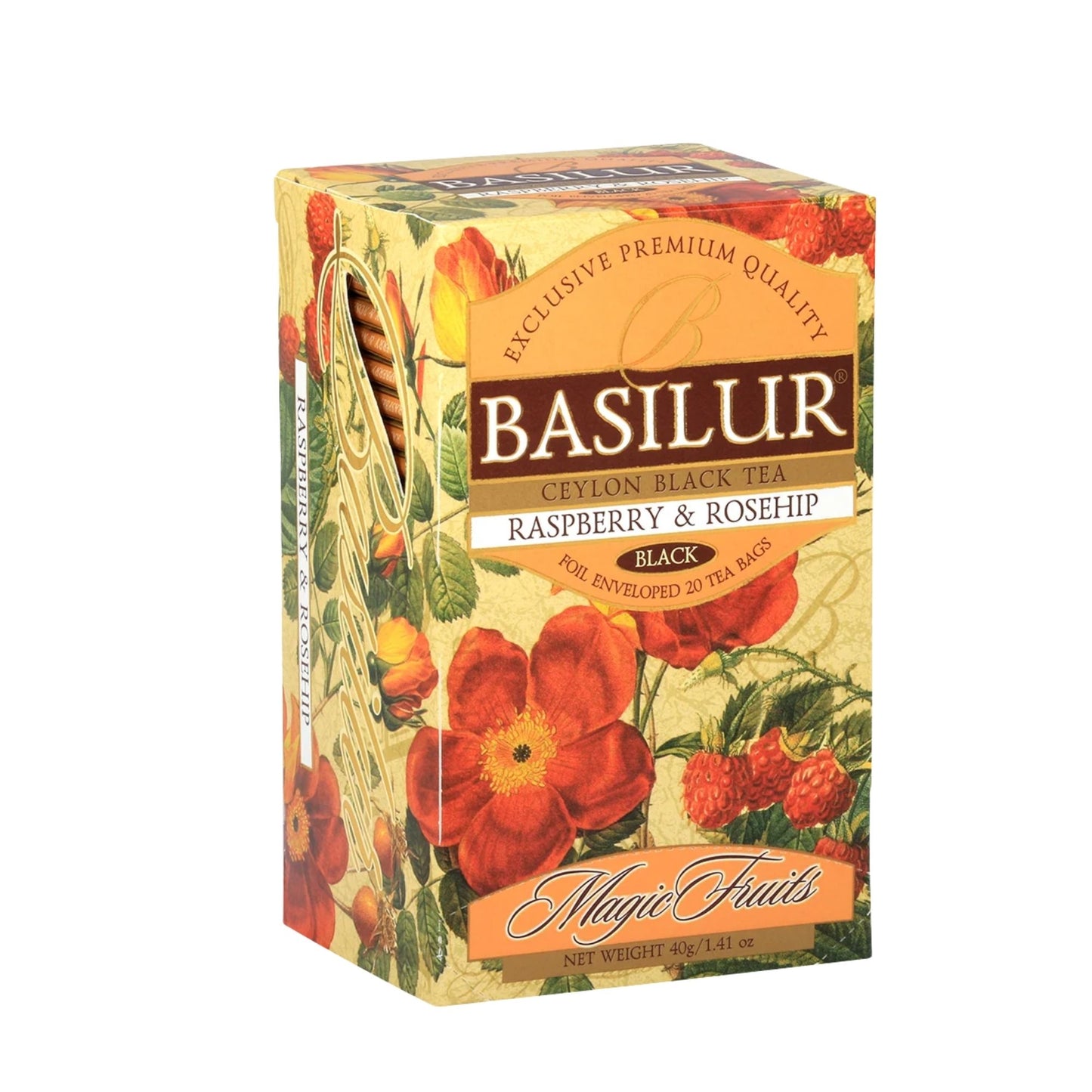 Basilur Magic Fruits Raspberry and Rosehip (40g) 20 Tea Bags