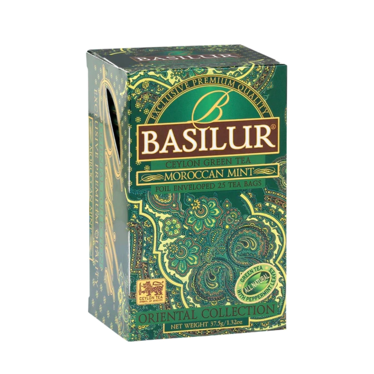 Basilur Oriental "Moroccan Mint" Green Tea (37.5g) 25 Enveloped Tea Bags