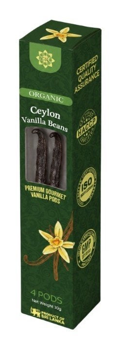 Grand Spices Lanka Organic Ceylon Vanilla Beans (10g) 4 Pods