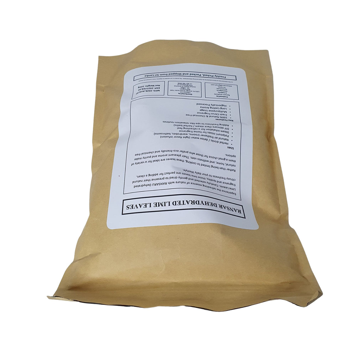 Ransaru Wildcrafted Dehydrated Lime Leaves Pack