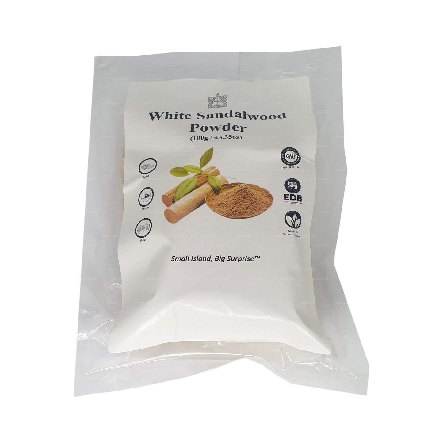 Lakpura Vit Sandelträ Pulver (100g)