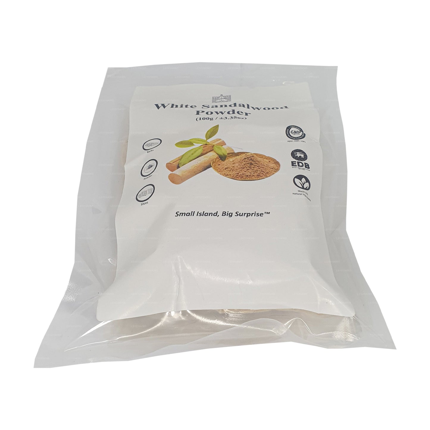 Lakpura Vit Sandelträ Pulver (100g)