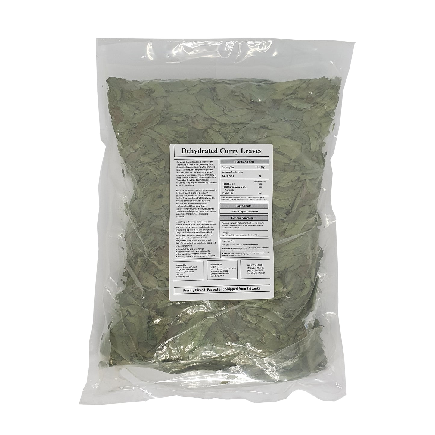 Dehydrované kari listy Lakpura®