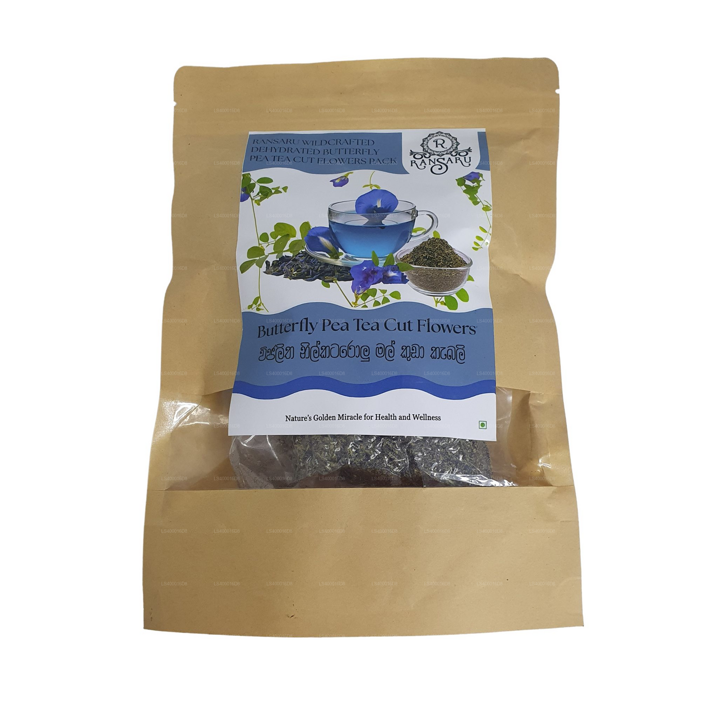 Ransaru Wildcrafted Dehydrated Butterfly Pea (Nil Katarolu) Tea Cut Flowers Pack