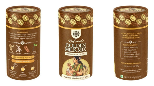 Grand Spices Lanka Natural Golden Milk Mix Turmeric with Tri-Spice (60g)