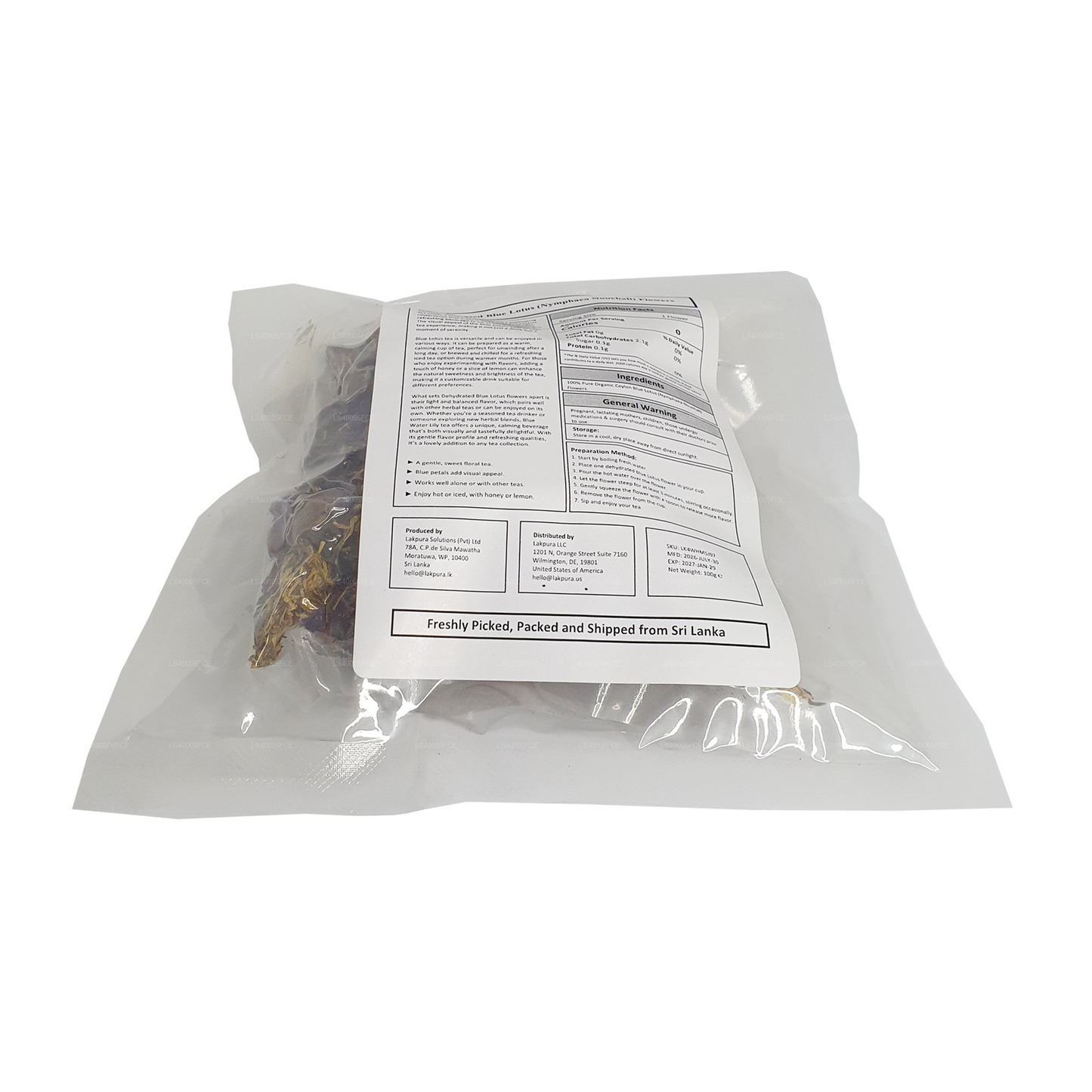 Lakpura® Dehydrated Blue Lotus Flowers