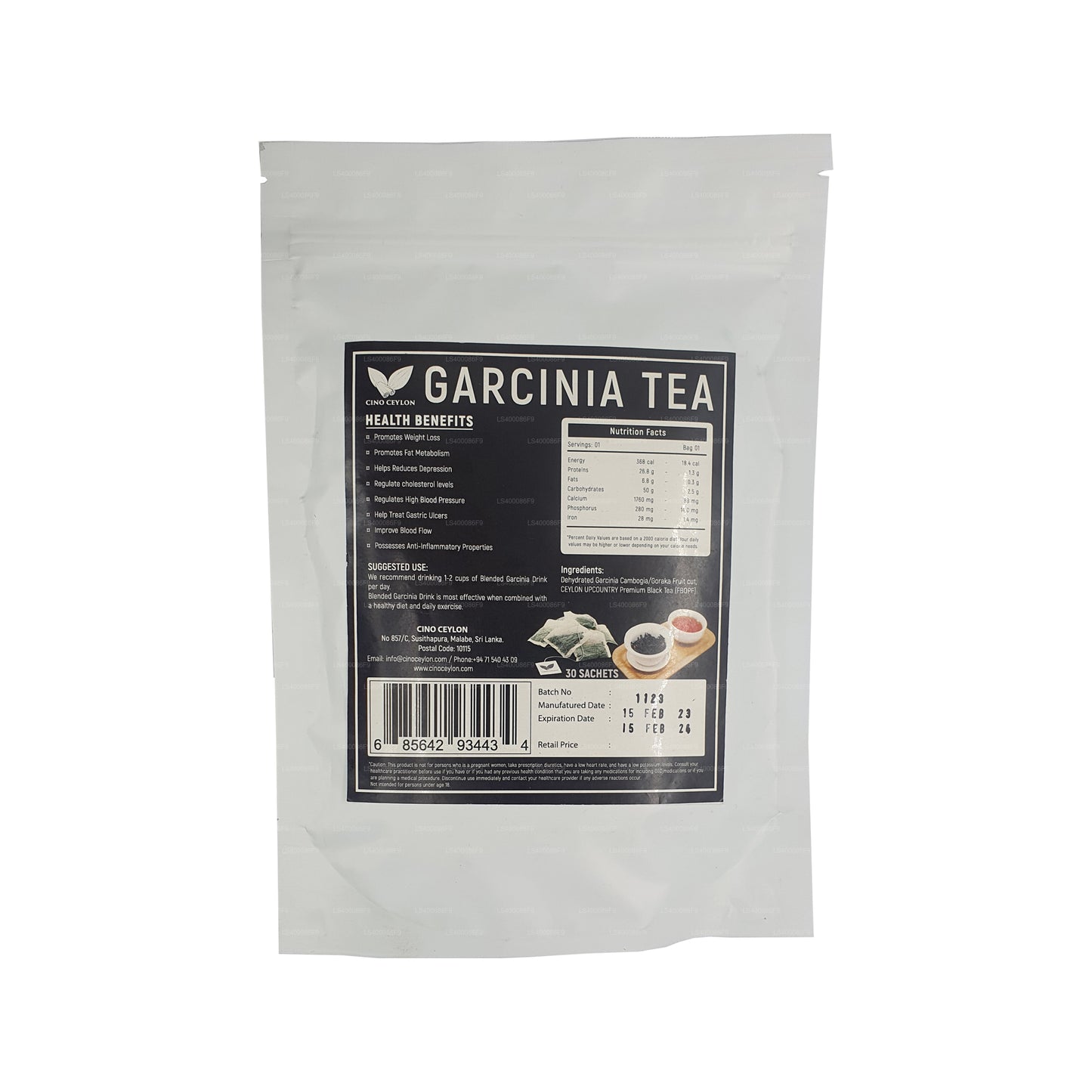 Čaj Cino Ceylon Garcinia (30 čajových sáčků)