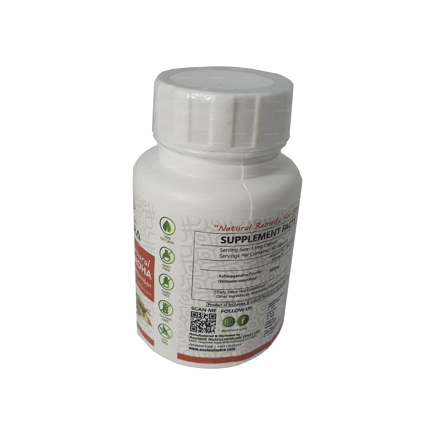 Ancient Nutraceuticals Natural Ashwagandha (60 Caps)