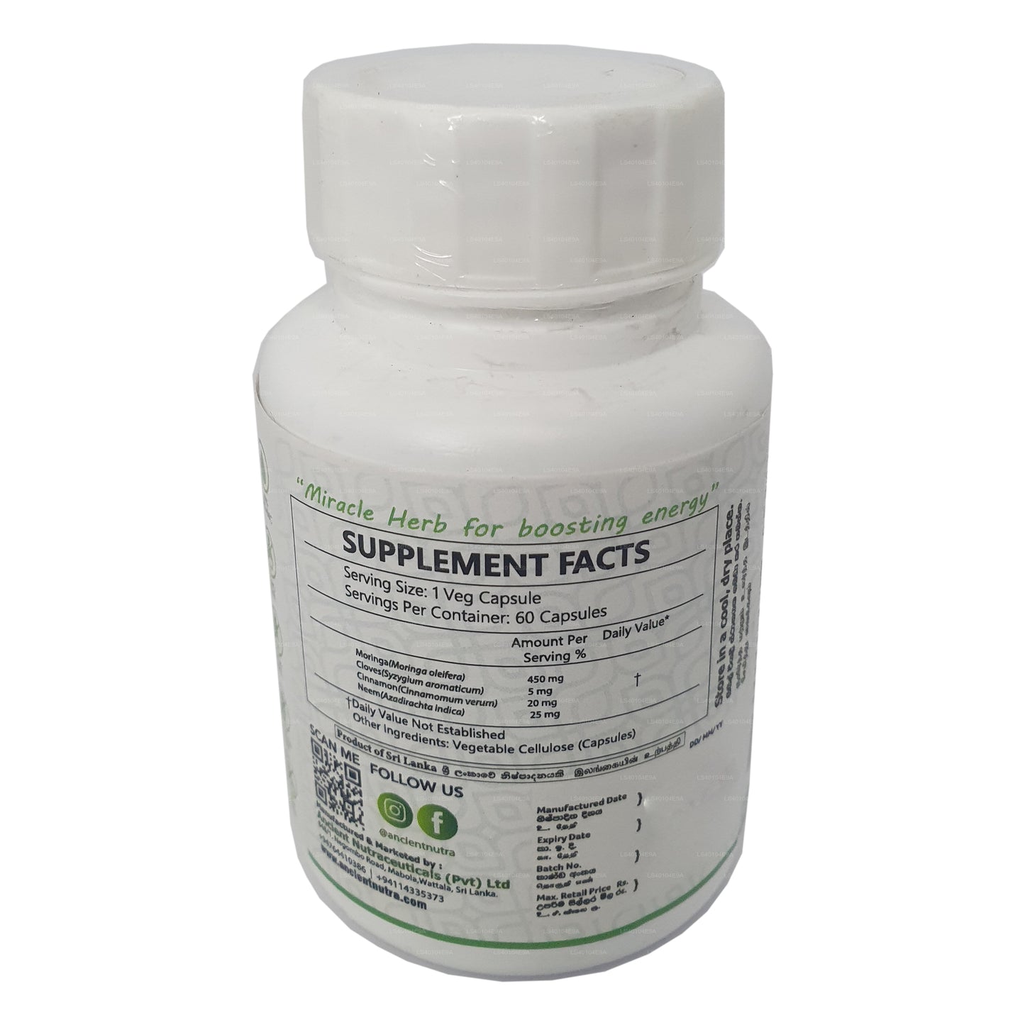 Ancient Nutra Moringa (60 Capsules)