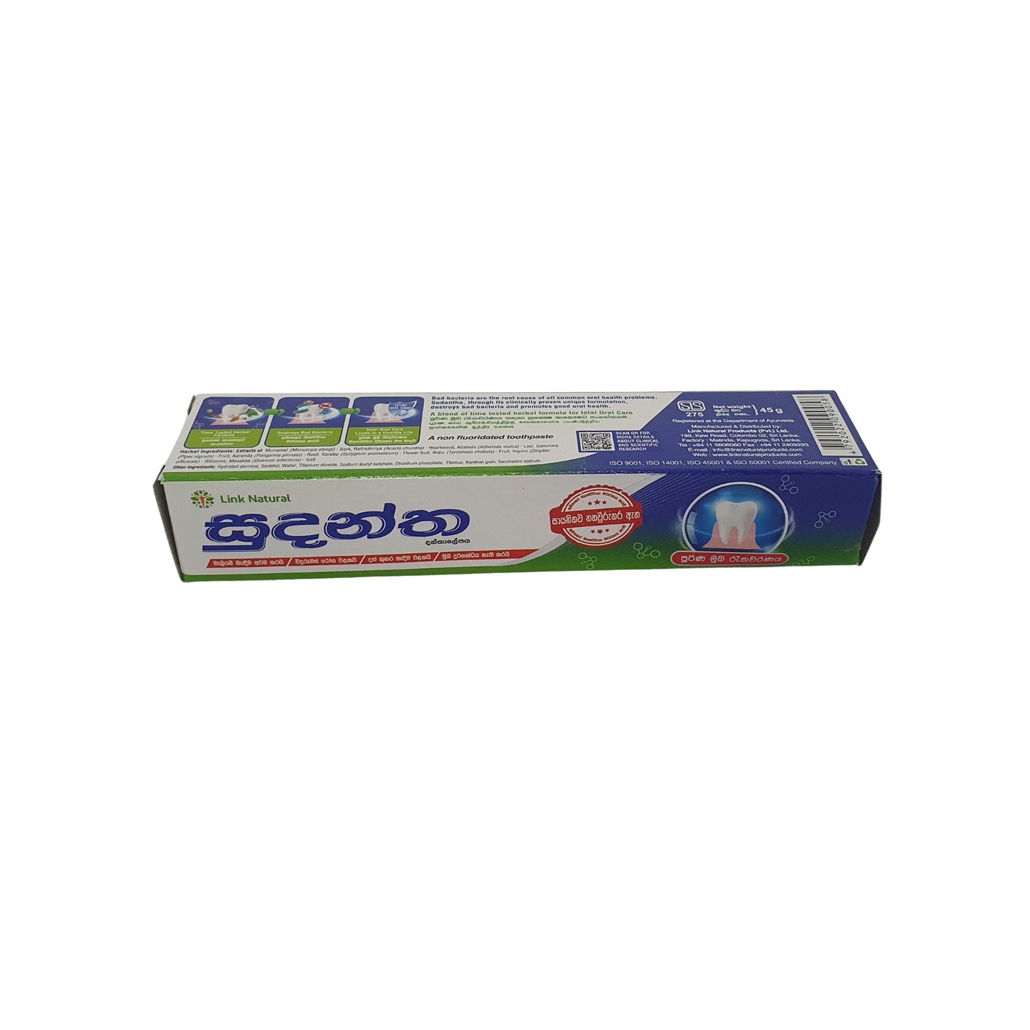 Pasta de dientes a base de hierbas Link Sudantha