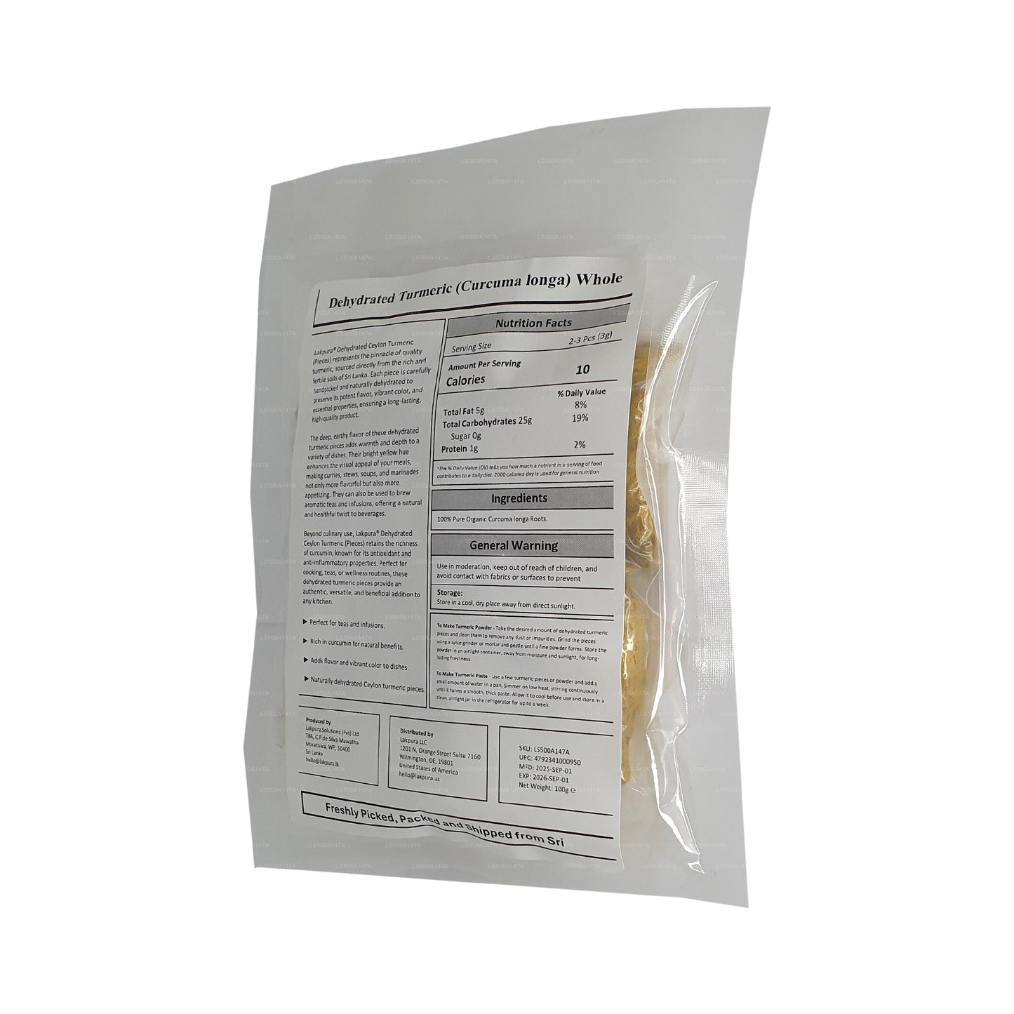 Lakpura Dehydrated Tumeric Whole