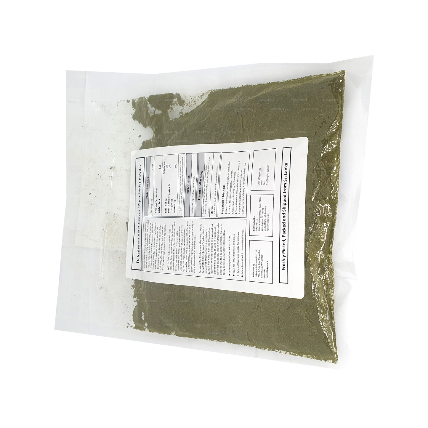 Lakpura Odwodnione Liście Betelu w proszku (100g)