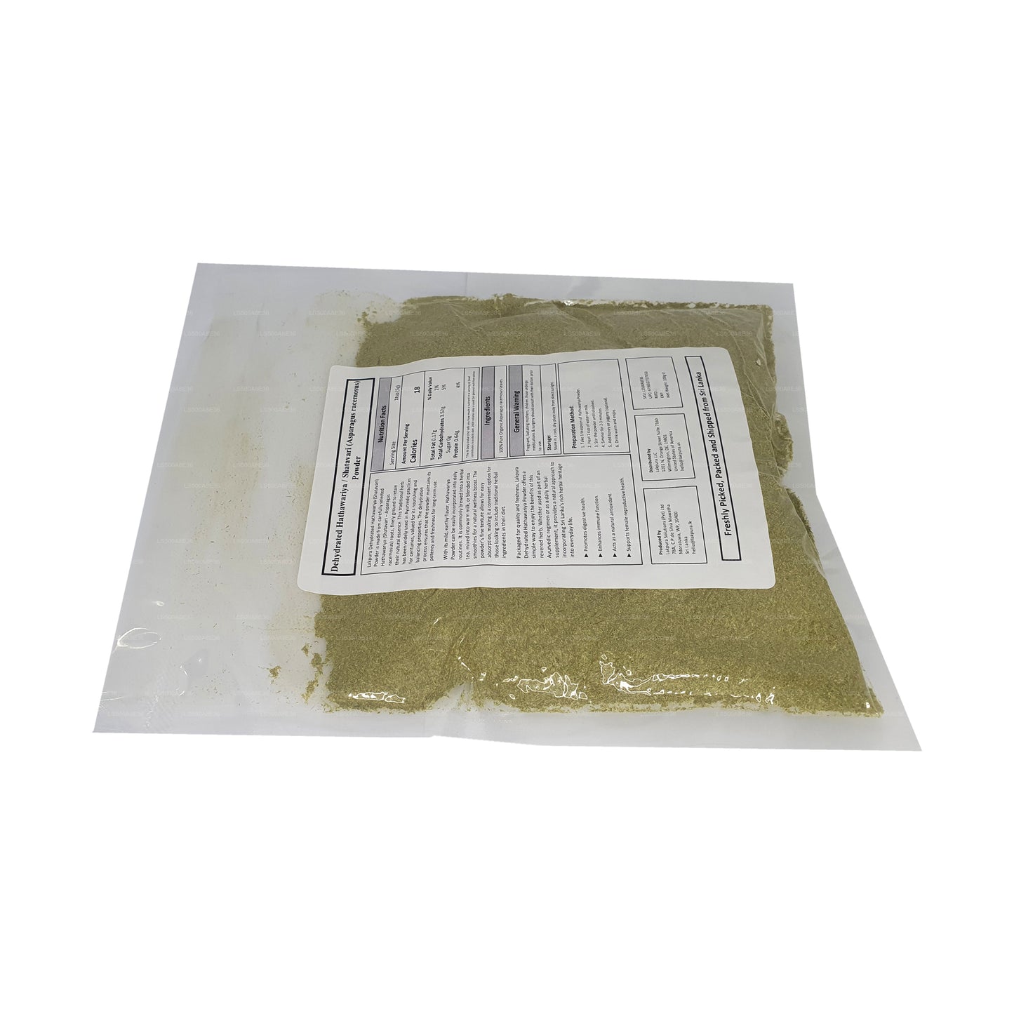 Lakpura Dehydreret Hathawariya (Shatavari) Pulver (100g)