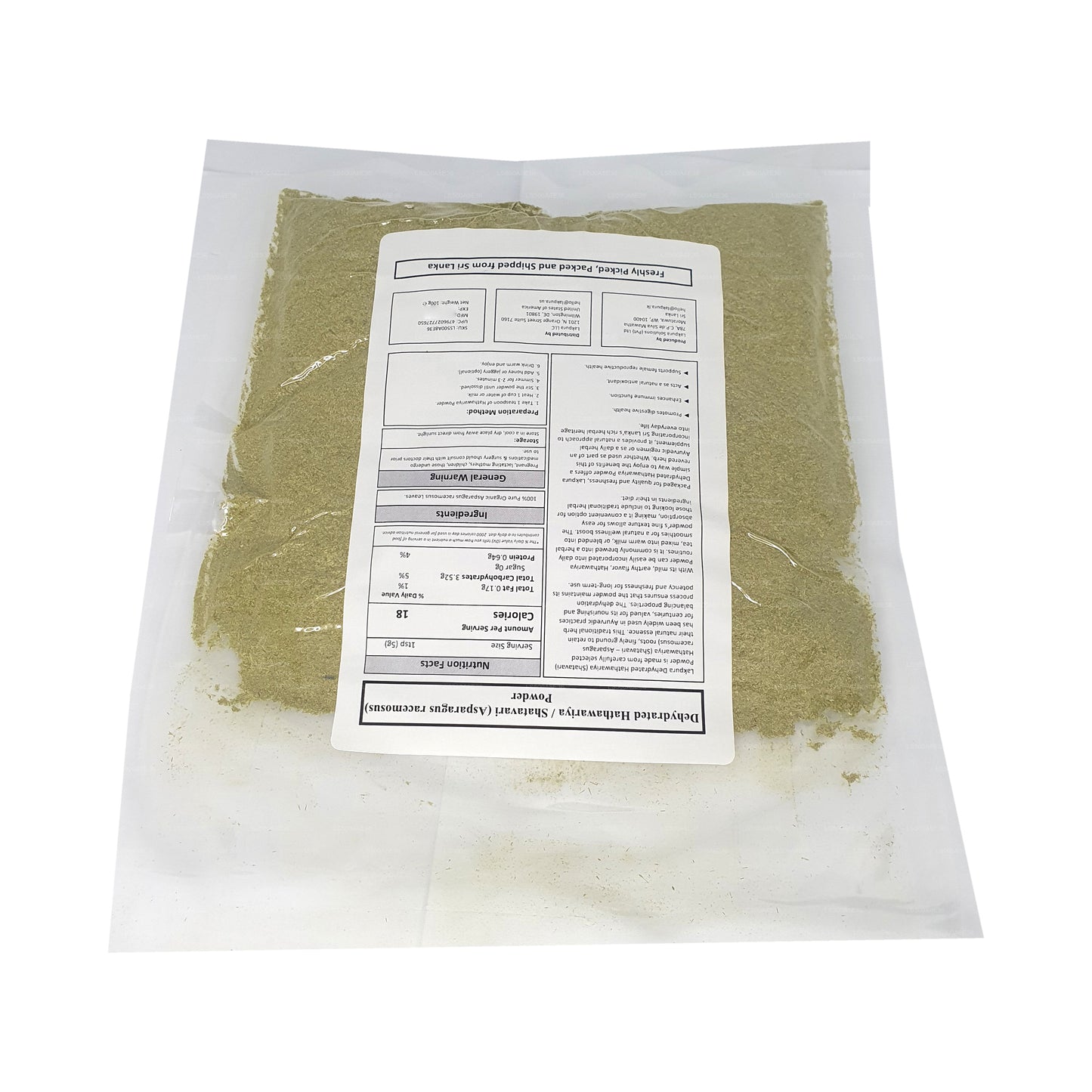 Lakpura Dehydreret Hathawariya (Shatavari) Pulver (100g)