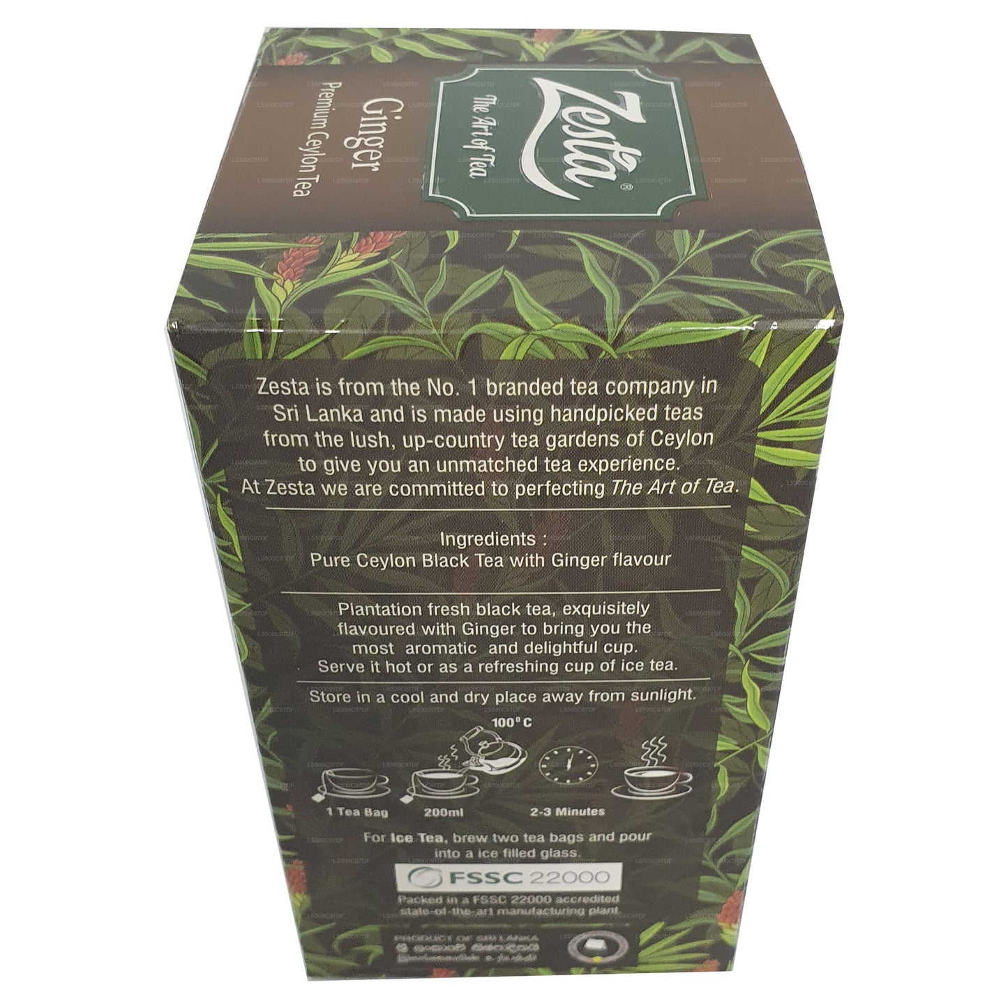 Zesta Ginger Premium Ceylon Tea (36g) 20 Tea Bags