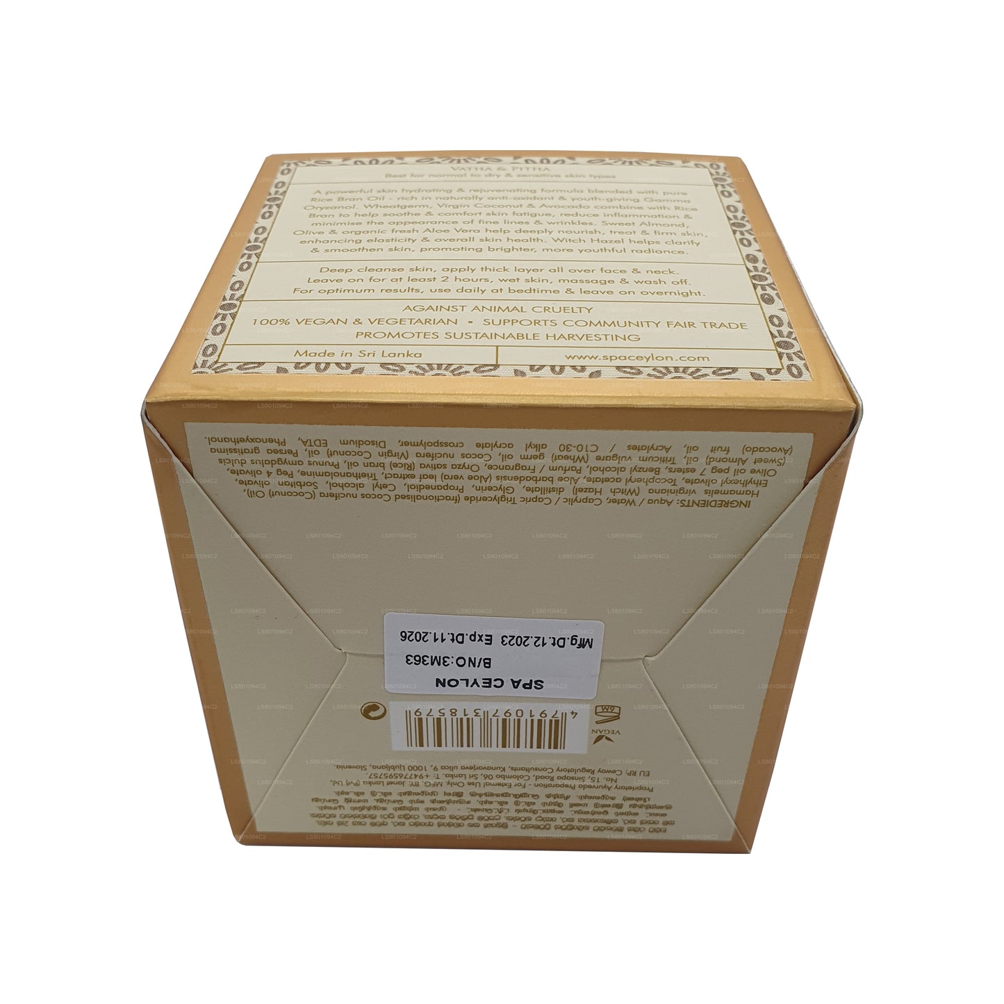 Spa Ceylon hvide ris natten over fugtgivende behandling (200 g)