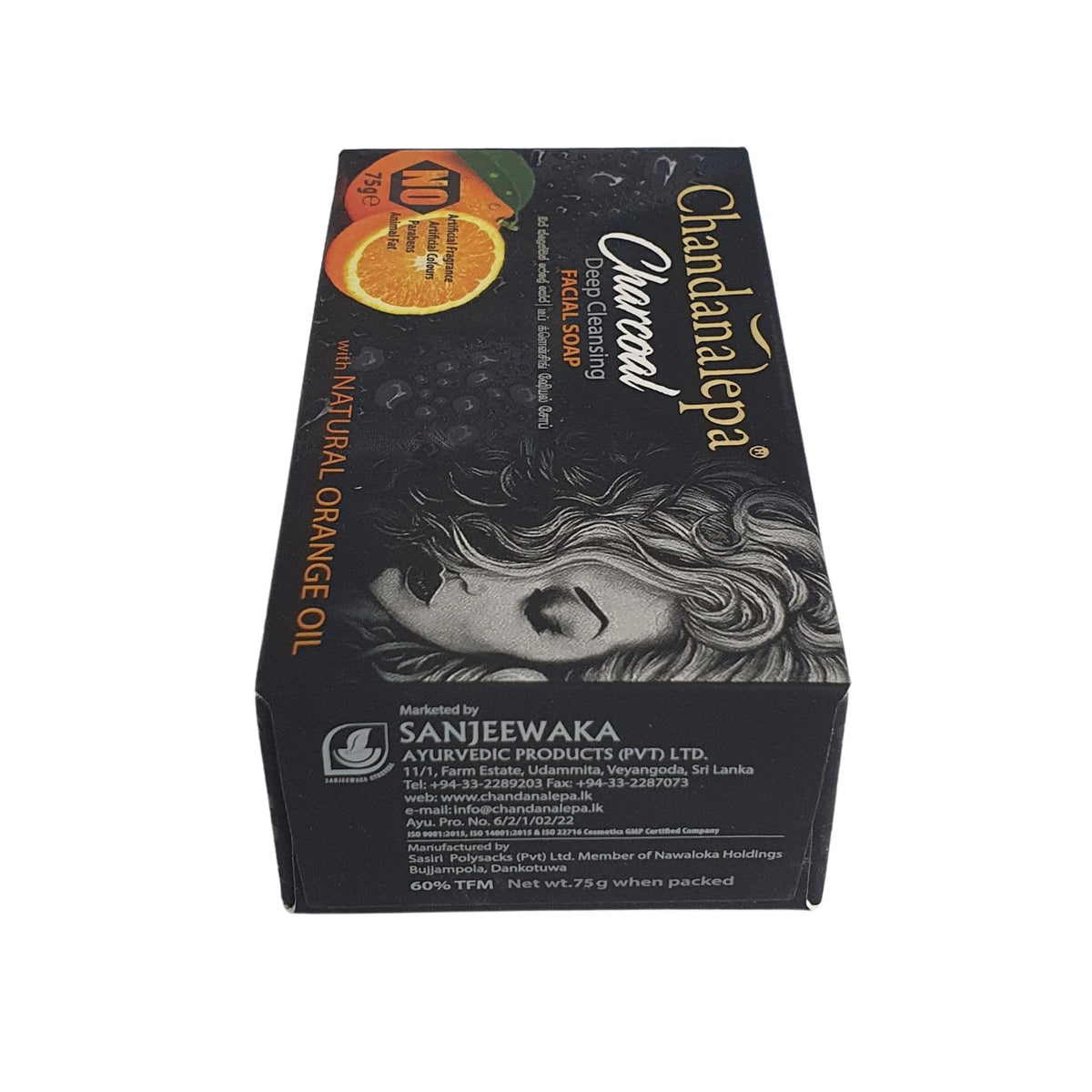 Barra de limpieza profunda Chandanalepa Charcoal (100 g)