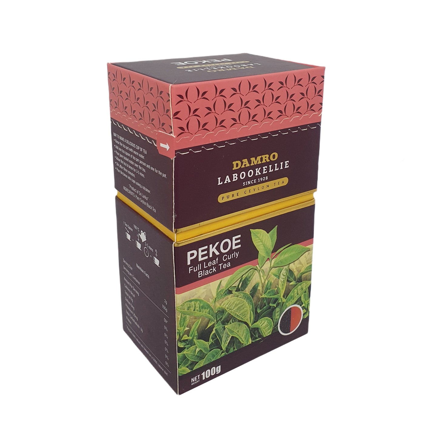 DG Labookellie PEKOE Full Leaf Curly Black Tea (100g)