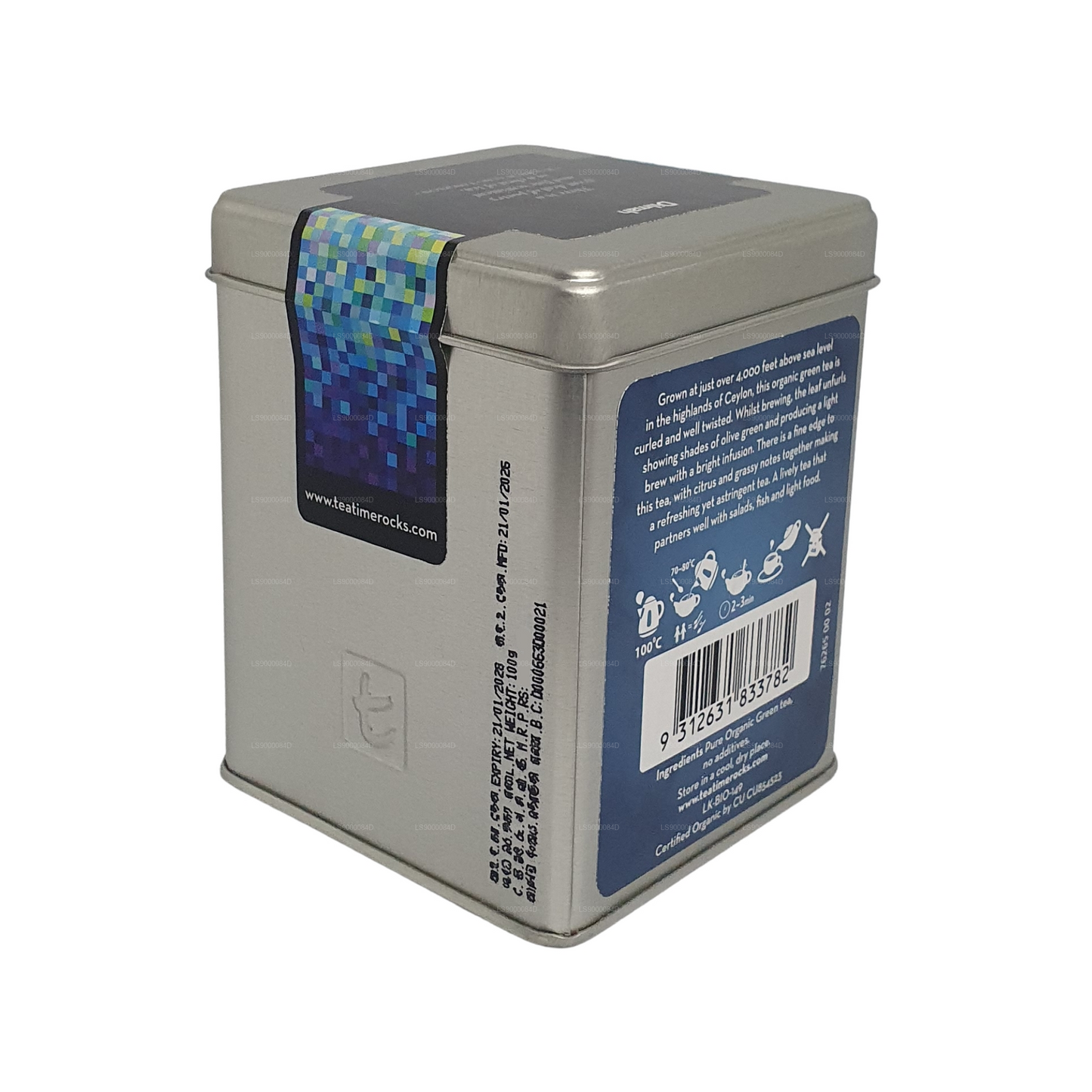Dilmah t-serie Økologisk Ceylon grøn te (100g)