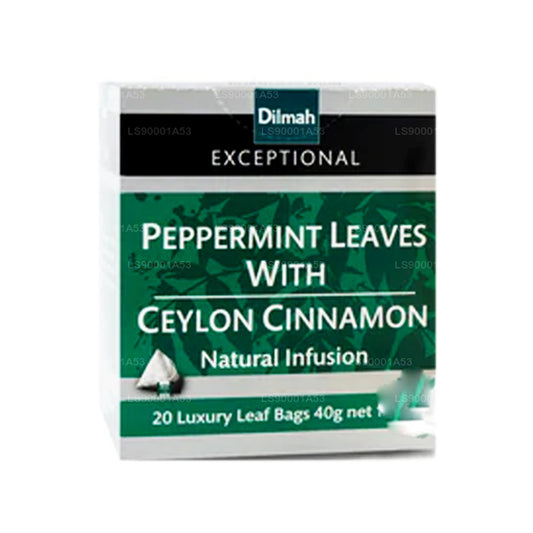 Excepcionales hojas de menta Dilmah con canela de Ceilán (20 bolsitas de té)
