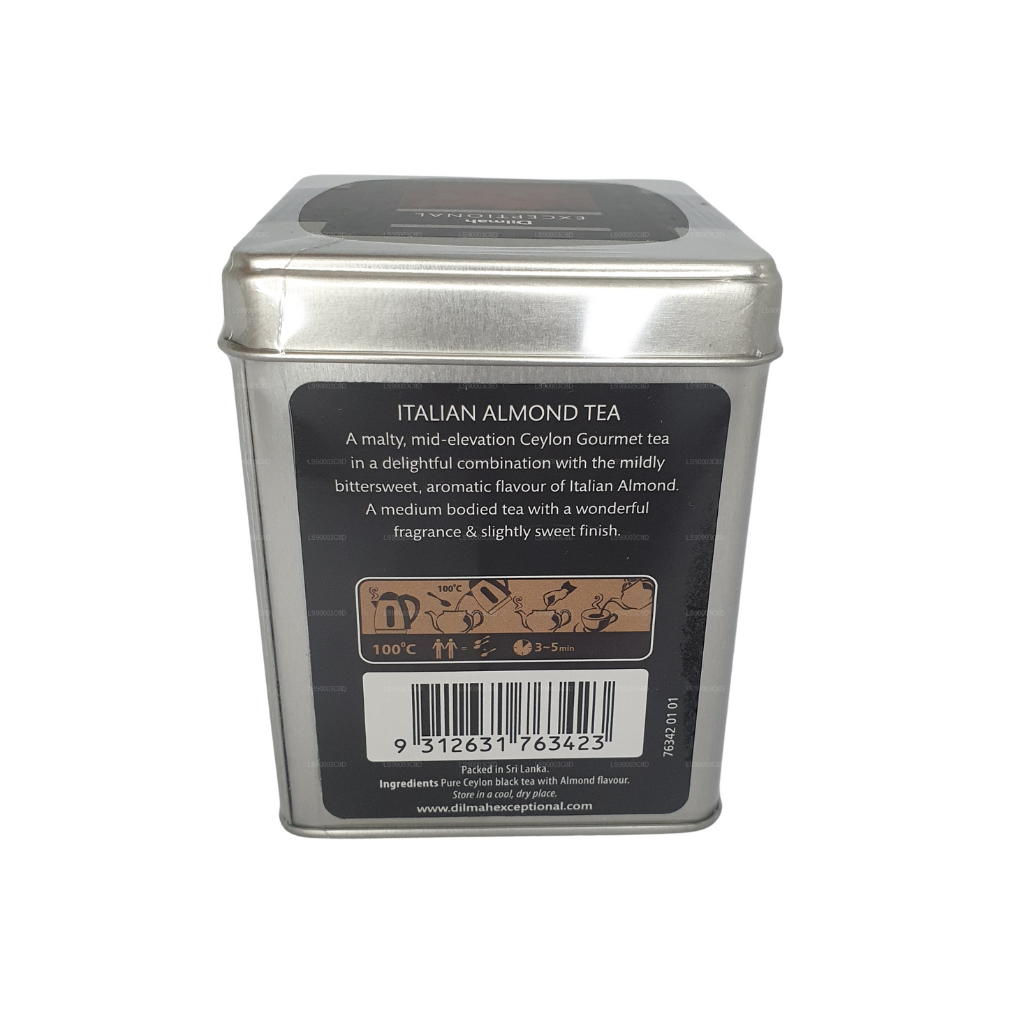 Dilmah Enestående italiensk mandel te (100 g) Tin Caddy