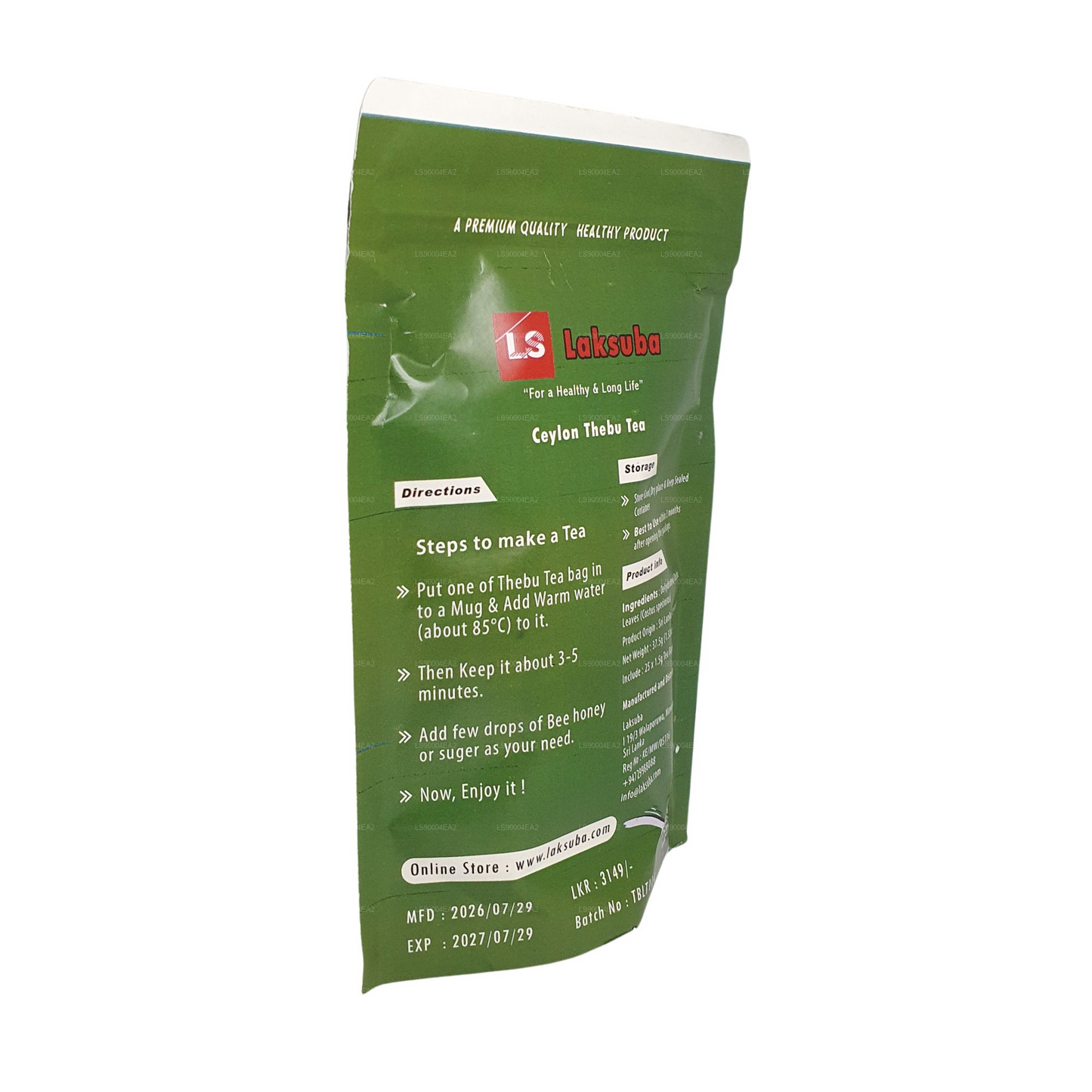 Laksuba Ceylon Thebu Tea (37.5g) 25 Tea Bags