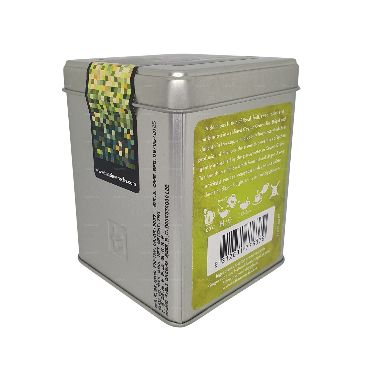 Dilmah t-Series Green Tea with Lychee and Ginger (75g)