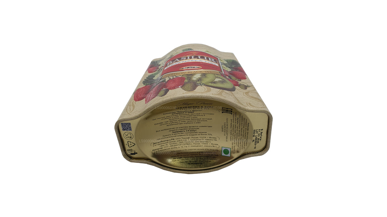 Basilur Magic Fruits - Contenitore in latta con fragole e kiwi, 100 g